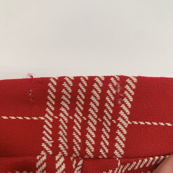 Vintage 70s Stockton Red Plaid High Rise Wide Leg Pants Poly Knit 28x29 M - Picture 6 of 6